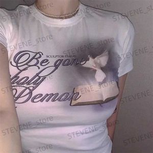 T-Shirt Femme Top Womens Tshirt y2k vêtements vintage Magic Graphic Fashion Crop Top à manches courtes T Shirt Ladies Harajuku Tee Kawaii fairycore T231220