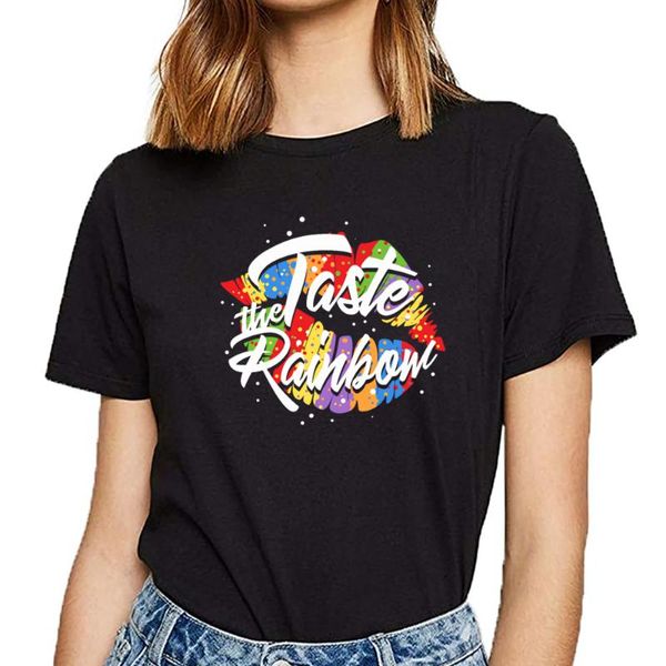 Camiseta para mujer Tops Camiseta Mujer Lgbtq Orgullo Género Queer Sexy Harajuku Algodón Mujer Camiseta