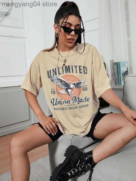 T-shirt femme Unlimited Union Made 1968 Graphic Tee Vintage Grunge Casual Funny Women T Shirt Harajuku Hipster Unisexe Tops Style rétro Vêtements T230510