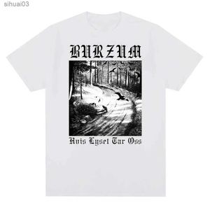 T-shirt pour femmes Vintage Metal Band Burzums Album Cover Print Music T-shirt Men Women Fashion Casual Short Sleeve Plus taille T-shirt Unisexl2403