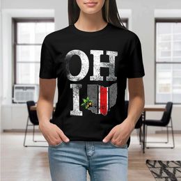 T-shirt pour femmes Vintage State of Ohio Ohio Ohioan Design Shape Grunge T-shirt Graphic Shirt Casual Short Slve