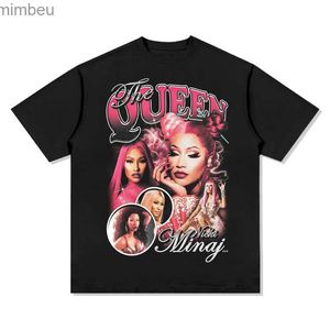 Dames T-shirt Vintage T-shirt Herenmode Jaren '90 Oversized Hip Hop Streetwear Rappers Nicki Minaj Print Grafisch T-shirt Normaal Heren Dames T-shirt L240201