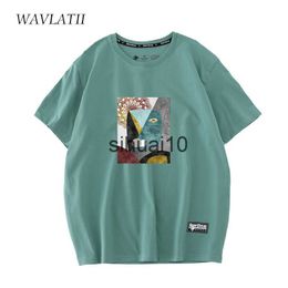 Dames T-shirt WAVLATII dames 100% katoen zomer T-shirts vrouwelijk 210 g/m2 groen wit korte mouw Tees dames mode bedrukte tops WT2221 J230627