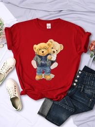 Camiseta de mujer We Are Friends Teddy Bear Camiseta Mujer Verano Transpirable Tops Street Vintage Casual Manga corta Deporte Estética Camiseta 230615