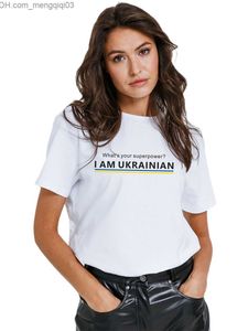 T-shirt femme Quelle est votre superpuissance ? Je suis une boutique d'été pour femmes ukrainiennes T-shirt à manches droites T-shirt en coton imprimé décontracté patriotique Z230713