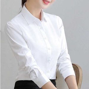 Dames T-shirt Wit shirt Dames 6xl plus size shirt kantoor dames roze shirt met lange mouwen dameshemd en Bross Koreaanse mode nieuwe dames shirtl2405