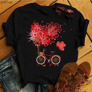 Vrouwen T-shirt Vrouwen Fiets Zwart T-shirt Meisje Harajuku Koreaanse Stijl Grafische Tops Kawaii Vrouwelijke T-shirt Tops Vrouwen T shirt Drop ShipL2403