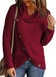 T-shirt femme pull col rond pull mode décontracté couleur bloc tricot pull hauts coupe ample