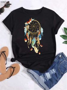 Dames T-shirt Women Fashion T-shirt Girl Harajuku Grafische T-shirt Hirt Femme Dream Catcher Dames T-shirt kleding Topsl2403