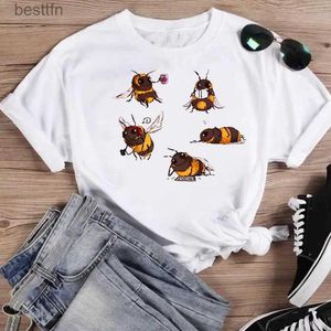 Dames T-shirt Dames Print Grappige kleding Leuke mode Zomer O-hals T-shirts Shirt Fe Grafische T-top Korte Sle Cartoon T-shirt 240311