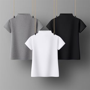 T-Shirt Femme Sweetshirts Chemises à Col Roulé pour Femme Vêtements Noir Blanc Femme T-Shirts en Coton à Manches Courtes pour Filles Tops Basiques 230413