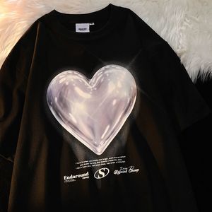 Femmes T-shirt Femmes Tshirt Y2k Tops Tees Bright Heart Coton Été À Manches Courtes Streetwear Casual Coréen Grunge Lâche Esthétique Vêtements 230207