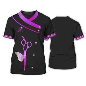 Camiseta para mujeres Camisa de peluquería para mujer peluquería 3D impresa