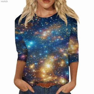 T-shirt pour femmes simulation de simulation à paillettes en or coulant un tiers à manches féminines ropa de mujer topwx