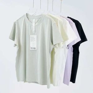 T-shirt féminin Femme Summer All Yours Lot Breatch Micro Elastic Cotton Sports Casual Round Cou Short Sled Top D240507