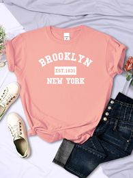 Dames t-shirt dames t shirts Brooklyn est.1631 York print t kleding voor vrouw vintage creatieve all-math strrend trend tops dames korte slve y240429ldbf