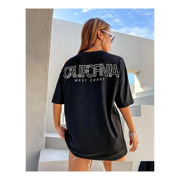 T-shirt pour femmes T-shirts pour femmes California West Prints Womans Tops Simple Casual Clothes Street Hip Hop T-shirts Vintage Personality Ot1Nr