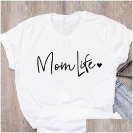Dames T-shirt Dames T-shirts T-shirt met korte mouwen Zomer Casual T-shirt Dames Letter Eenvoudig Wild Mom Life Drop Levering Kleding W Dhu53