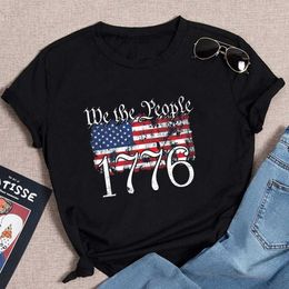 Camiseta de mujeres para mujeres We the People 1776 U.S.Constitución Dom American Flag Camiseta D240507
