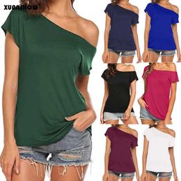 T-shirt féminin Xuanshow 2024 Fashion Womens Tshirt Slim Casual Off épaule Short Slet T-shirts d'été TE-shirt Tee Shirt Women Vêtements D240507
