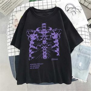 T-shirt femme Y2k Vêtements T-shirts pour femmes Style sombre T-shirt femme T-shirts surdimensionnés Tête de mort T-shirt Anime Femme Vêtements Gothique T-shirts Z0506