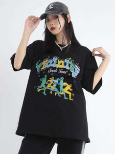 T-shirt Femme Y2K T-shirt Harajuku Hip Hop Cartoon Graphic Print Chemise à manches courtes Hommes Femmes 2023 Nouvelle mode Casual Gothic Tops Streetwearephemeralew