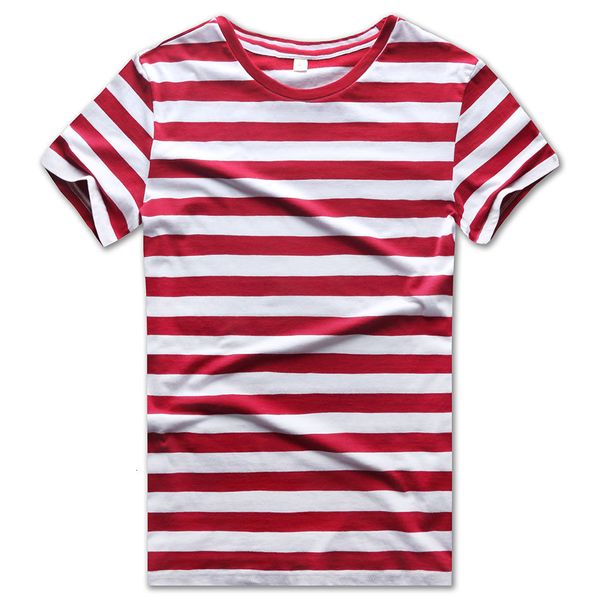 T-shirt femme Zecmos rouge blanc arc-en-ciel rayé T-shirt pour femme été rond à manches courtes t-shirts pour femme décontracté été Cool 230615