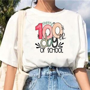 Dames t shirts 100 dagen school t-shirts vrouwen anime tee girl grappige kleren