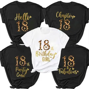 T-shirts pour femmes 18e fête d'anniversaire Vêtements pour femmes Léopard Graphique Y2K Tops Chapitre Crew Group T-shirts T-shirts d'été à manches courtes