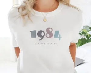 Camisetas para mujer 1984 40.o regalo de cumpleaños Camiseta inspirada en la vendimia Regalo para su esposa Chic Top Camisa unisex Linda mamá Algodón Goth Kawaii