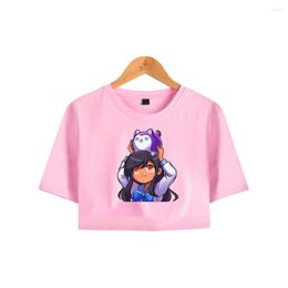 T-shirts pour femmes 2023 Aphmau fille printemps et automne à manches courtes en vrac tout-match décontracté rue Harajuku Style Sexy T-shirts haut femmes