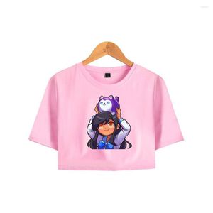 Dames t shirts 2023 Aphmau Girl Spring en herfst korte mouw losse all-match casual street Harajuku-stijl sexy t-shirts top vrouwen