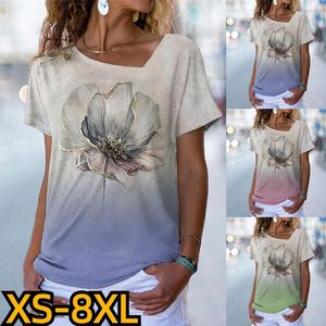 Dames t shirts 2023 Design printing t-shirt zomer dames casual pullover dames mode top oversized tee short mouw v-neck