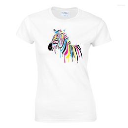 Camisetas de mujer 2023, camiseta de dibujos animados de moda de caballo para mujer, camiseta con estampado de cebra para mujer, camisetas de Hip Hop de verano para mujer