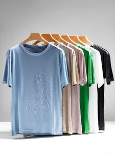 Vrouwen T Shirts 2023 Lente En Zomer Draperen Strijkvrij Azijnzuur T-shirt Met Korte Mouwen Koel Dunne Effen Kleur blouse Ins Slim