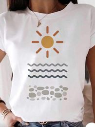 Dames T-shirts 2023 Zomer Summer Korte mouw T-shirt Cartoon Printing Shirt voor vrouwen Casual dameskleding O-Neck Dagelijkse blanke vrouw