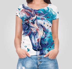 Dames t shirts 2023 dames t-shirt zomer mode trendy kleding 3D printen bloemen losse casual korte mouwen buitenlandse handel