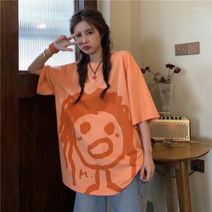 Dames t shirts 2023Summer-stijl Koreaanse ronde nek anime korte mouwen t-shirt super maat schattige vriend top zomerjurk