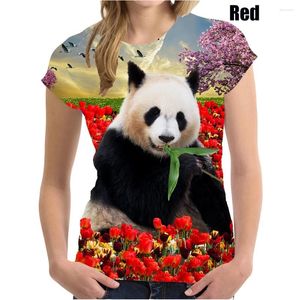 Dames T-shirts 2024 Cool Fashion Shirt Leuke Panda Gedrukt Vrouwen T-shirt Dames Tops Casual Vrouwelijke