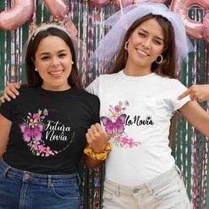 T-shirts féminins 2024 Fashion Bridal Douche mariage Bachelor Hen Party Femme Bridesmaid Tees Team Bride Squad Tops Flower Crown Y2k Graphique