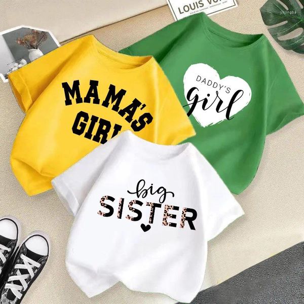 Camisetas para mujeres 2024 letras de verano amor a mamá dibujos animados de manga corta para niños gafas rosadas color dulces blusetees ropa de bebé 1-10tcute