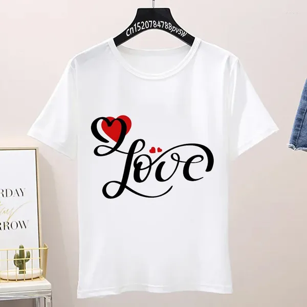 T-shirts pour femmes 2024 Summer Street Fashion Network Aesthetics Fairy Y2k Fugges Top Slim Fit Short Girl T-shirt Romantic