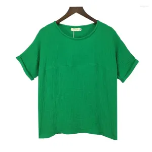 Camisetas para mujeres 2024 Summer mujer lino de algodón damas sueltas blusa europea tops blusas roupas femininas womans ropa verde rojo