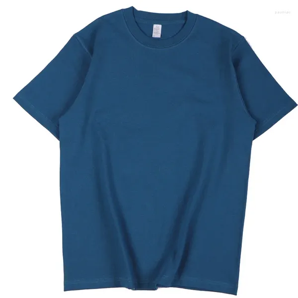 Camisetas para mujer 270G Patrón de película de transferencia de calor personalizado Camisa sólida para hombre de gran tamaño Hip Hop Manga corta Casual Algodón Streetwear Top Tees