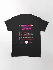 Dames T-shirts 5 dingen die u moet weten over mijn vrouw 2024 Fashion T-shirt Sport Vrije tijd Korte mouw T-shirt