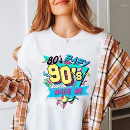 Dames t shirts 80s baby 90s maakte me t-shirt retro tachtig tachtig nostalgia feest t-shirt vintage dames hipster grunge classy tee shirt top