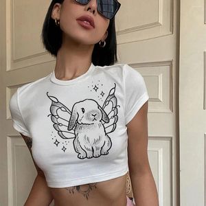 Camisetas para mujer Estética Vintage Yk2 Crop Top Girl 2000s Linda camiseta Kawai