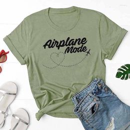 T-shirts pour femmes T-shirt en mode avion Casual Summer Graphic Wanderlust Travel Vacay Tee Cotton Tumblr Funny Grunge Tops Art Camisetas