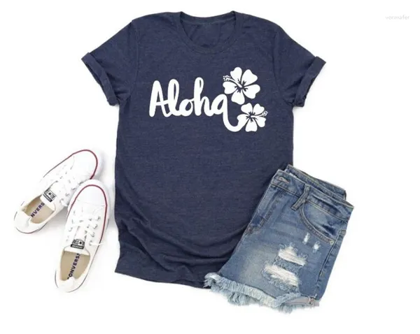 T-shirts pour femmes Aloha chemise florale Hawaii printemps coton et mode d'été unisexe T-shirt haut T-shirt