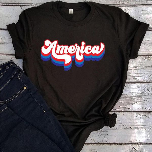 Camisetas para mujer, camiseta americana, camiseta de la libertad del 4 de julio, camiseta patriótica, camisetas del Día de la independencia, ropa conmemorativa familiar